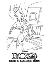 coloring page Puppy and parrot