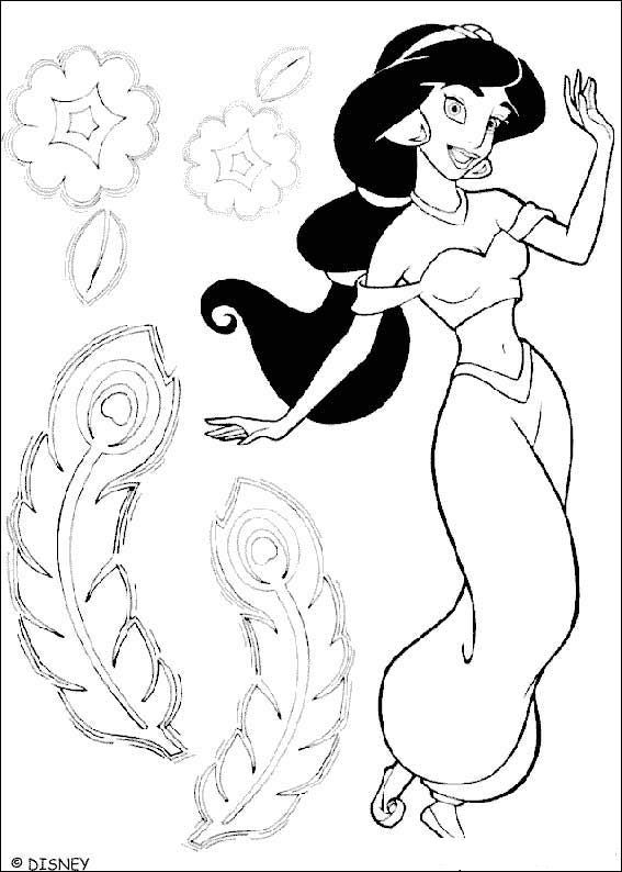 60 coloring pages of Aladdin