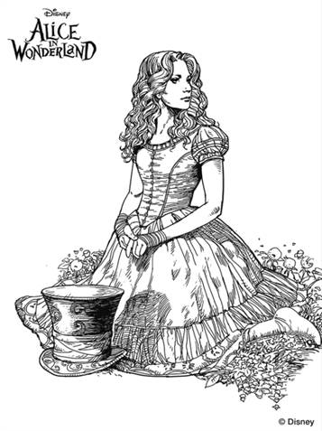 Kids-n-fun.com | 11 coloring pages of Alice in Wonderland (Tim Burton)