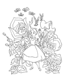 coloring page Alice in Wonderland