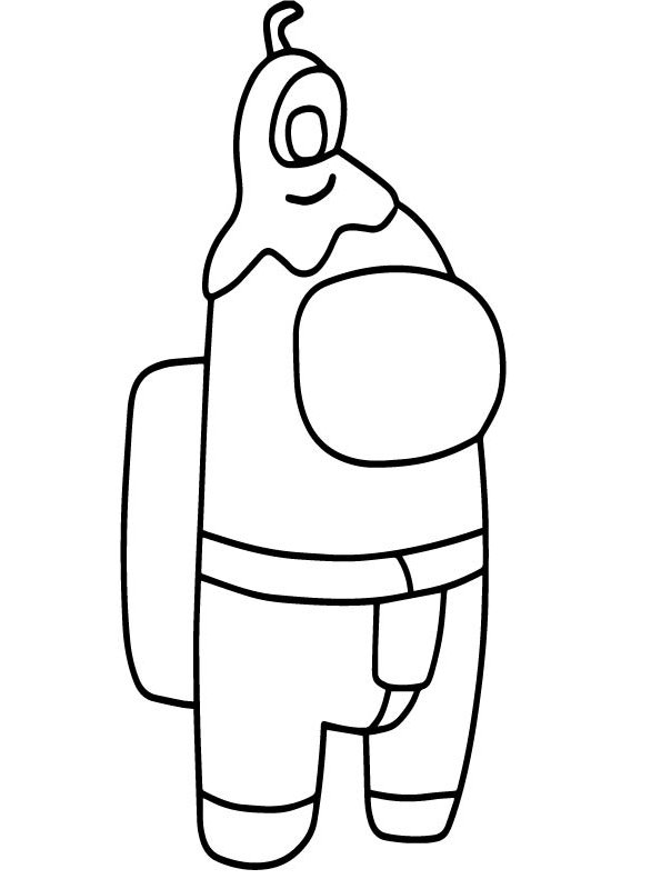 Kids n fun.com   Coloring page Among Us alien on your head