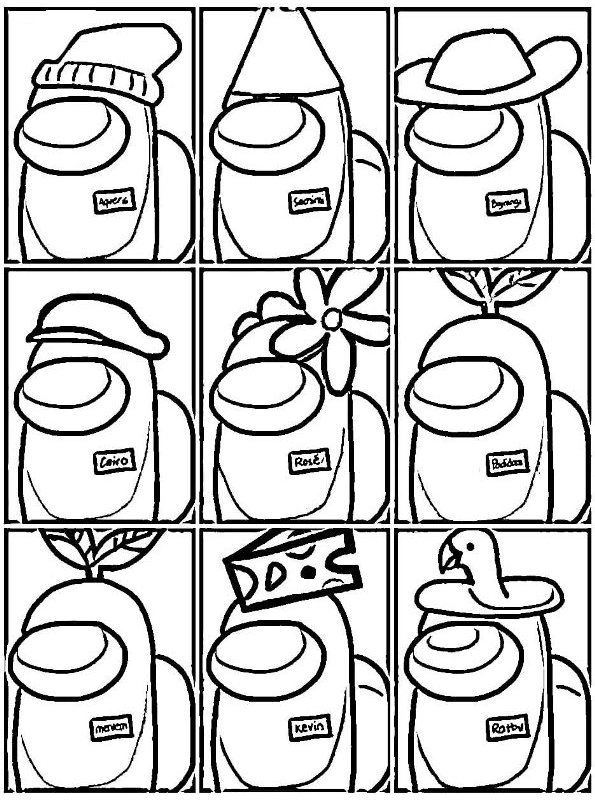 Among Us Coloring Pages Christmas / Coloring Pages Among Us Morning