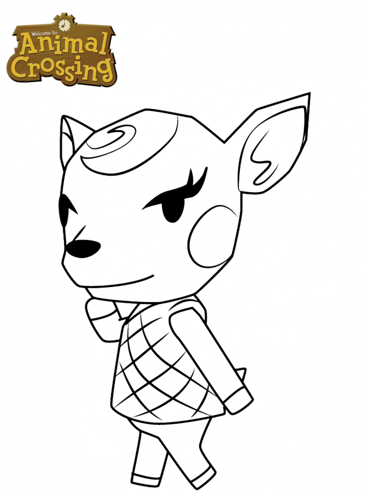 Kids n fun.com   Coloring page Animal Crossing Diana