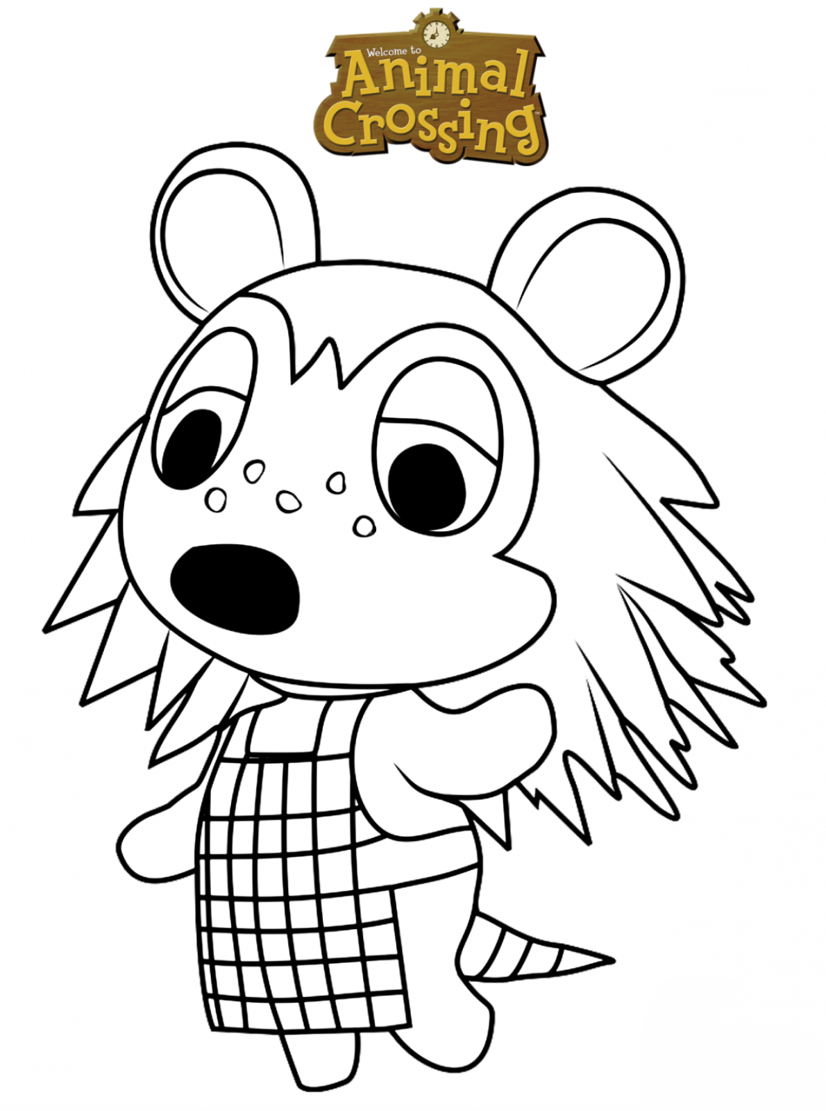 Kids n fun.com   Coloring page Animal Crossing Sable