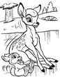coloring page Bambi and Thumper on the ice