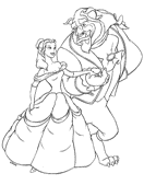 coloring page Beauty and the Beast