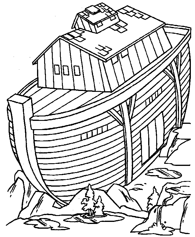 Animal Noahs Ark Coloring Book Pages with simple drawing