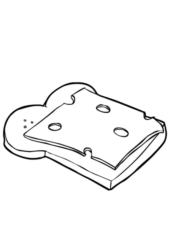 Kids-n-fun.com | Create personal coloring page of cheese sandwich