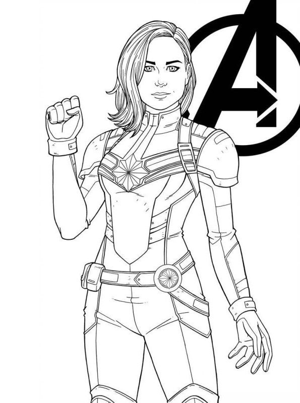 Kids n fun Coloring Page Captain Marvel Captain Marvel
