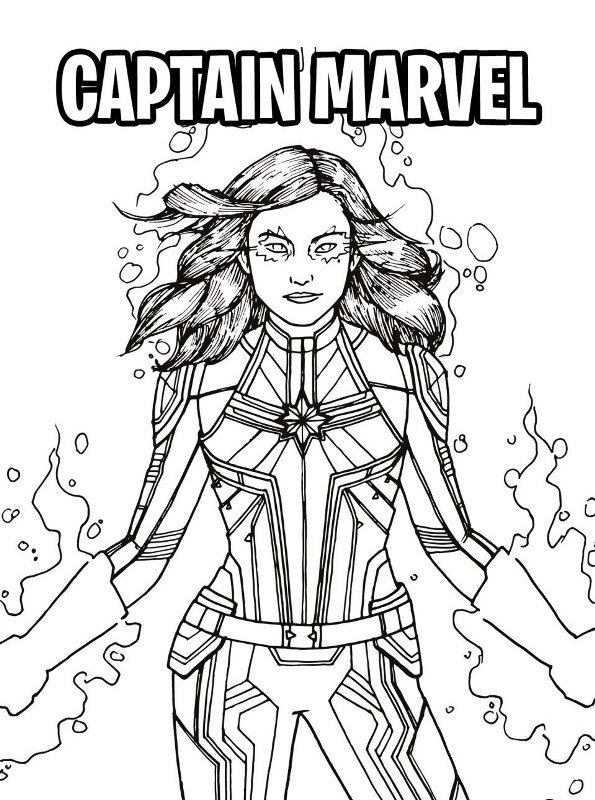 Kids n fun Coloring Page Captain Marvel Captain Marvel