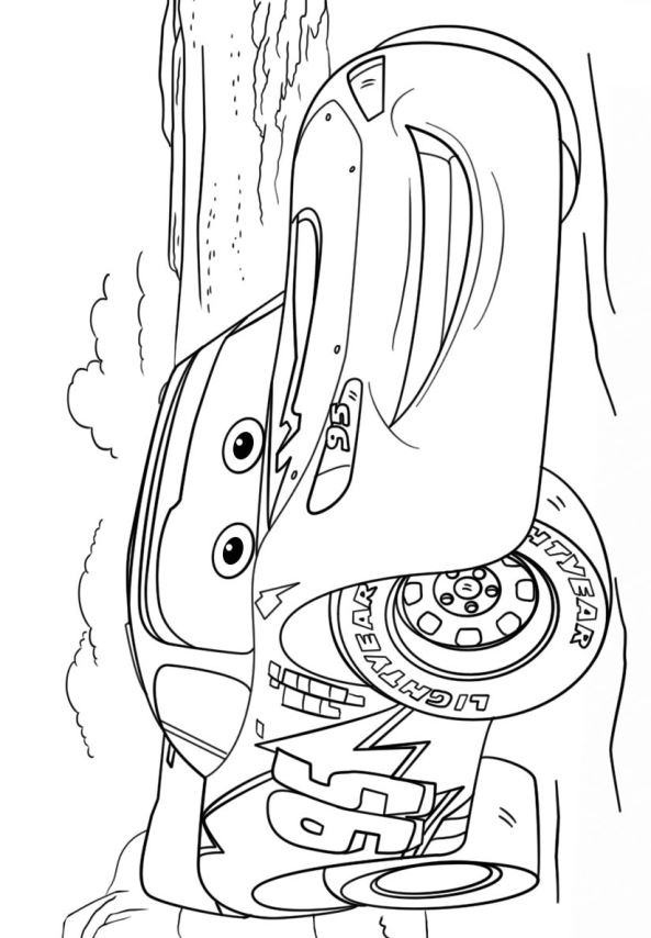 kidsnfun  coloring page cars 3 lightning mcqueen