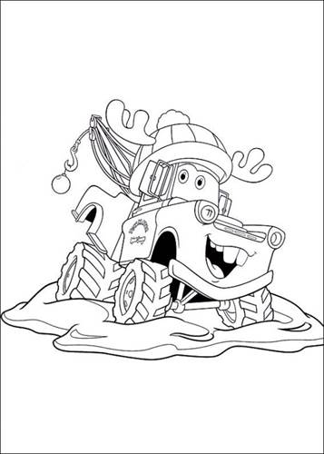 Kids-n-fun.com | 5 coloring pages of Cars Christmas