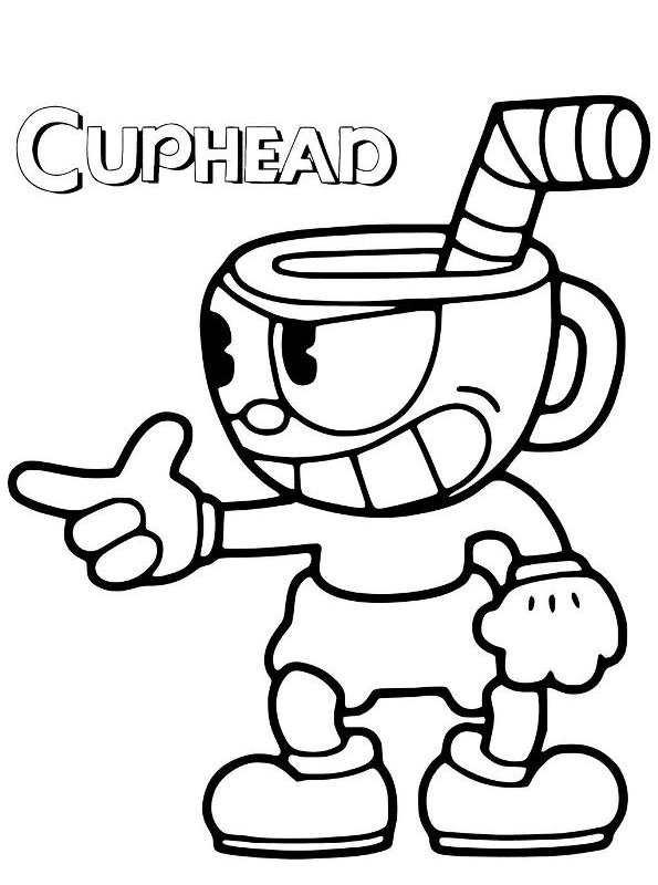 Coloring page Cuphead Cuphead Daredevil