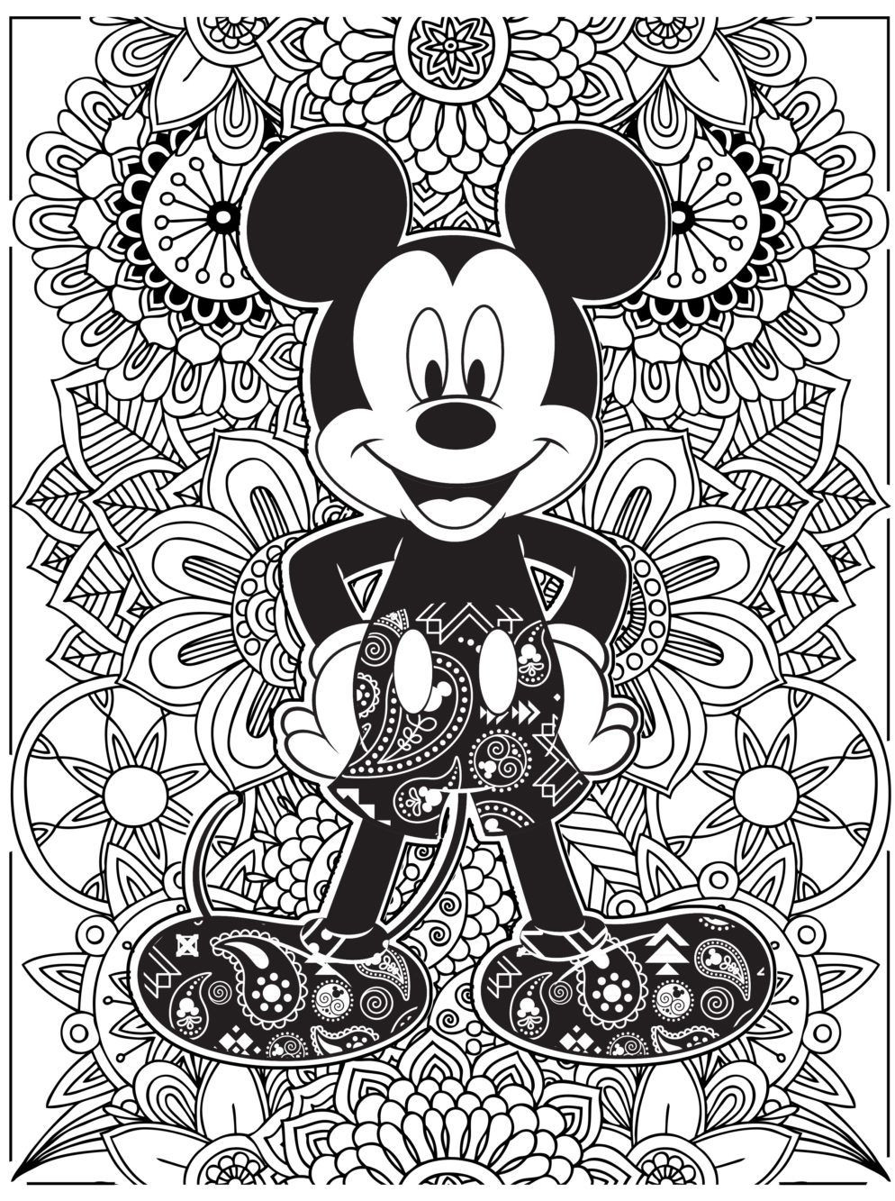 disney mickey mouse fun difficult coloring