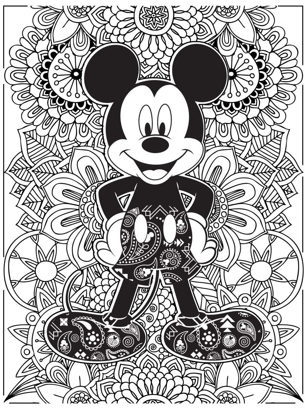Kids n fun Coloring Page Disney Difficult Mickey Mouse