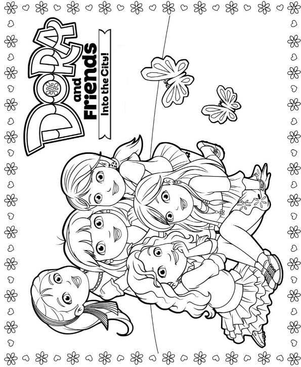Kids Fun 6 Coloring Pages Dora Friends 4 Pictures
