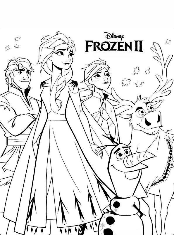 Ausmalbilder für Kinder Elsa und Anna