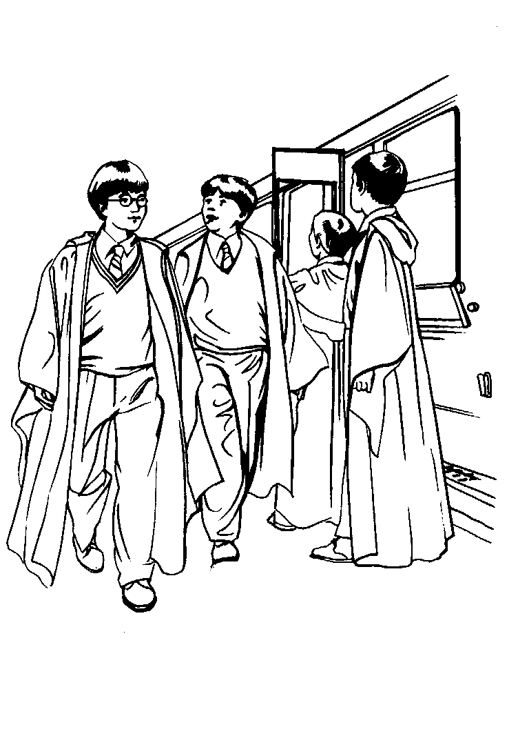 Harry Potter Sorcerer's Stone Coloring Pages Kids-n-fun.com | 24 coloring pages of Harry Potter and the Philosophers