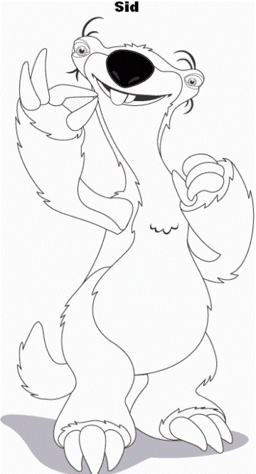 ice age coloring pages sid - photo #20