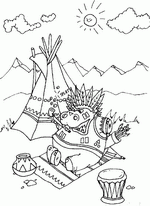 coloring page Native Americans