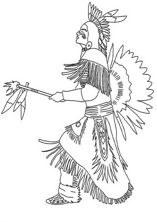 14 coloring pages of Native Americans