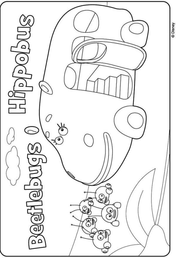 Kids n fun Coloring Page Jungle Junction Hippobus Kids n fun Coloring Page Jungle Junction Hippobus