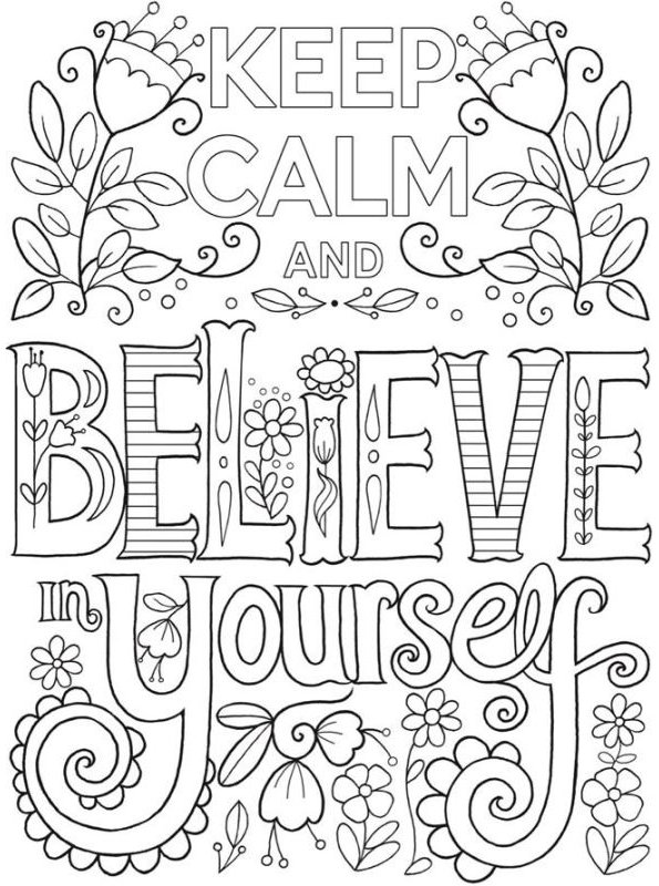 Kids-n-fun.com | Coloring page Keep Calm keep calm and believe in yourself