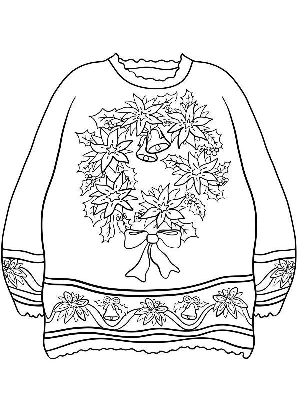 Kids-n-fun.com | 14 coloring pages of Christmas ugly sweaters