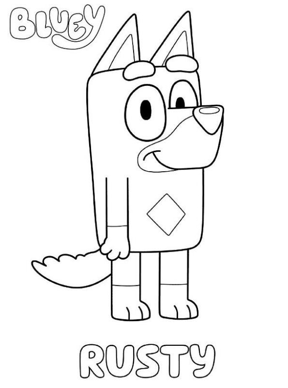 Coloring page Bluey Rusty
