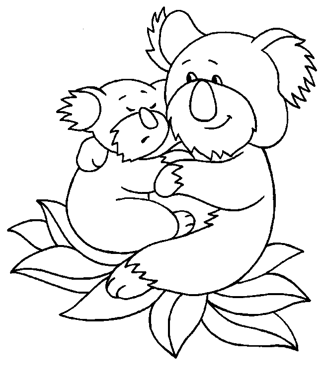 Coloring page Koala bears Koala bears