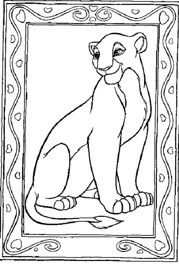 valentine coloring pages lion