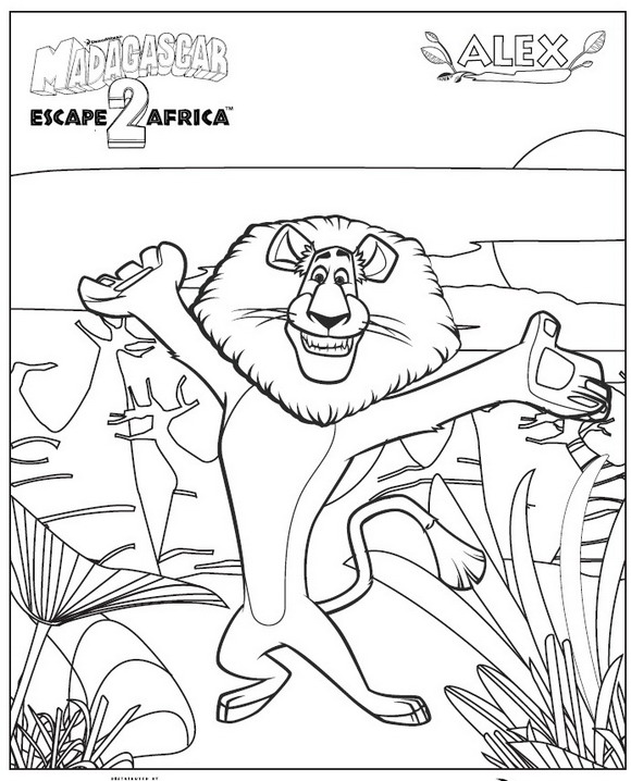 madagascar 2 free coloring pages - photo #7