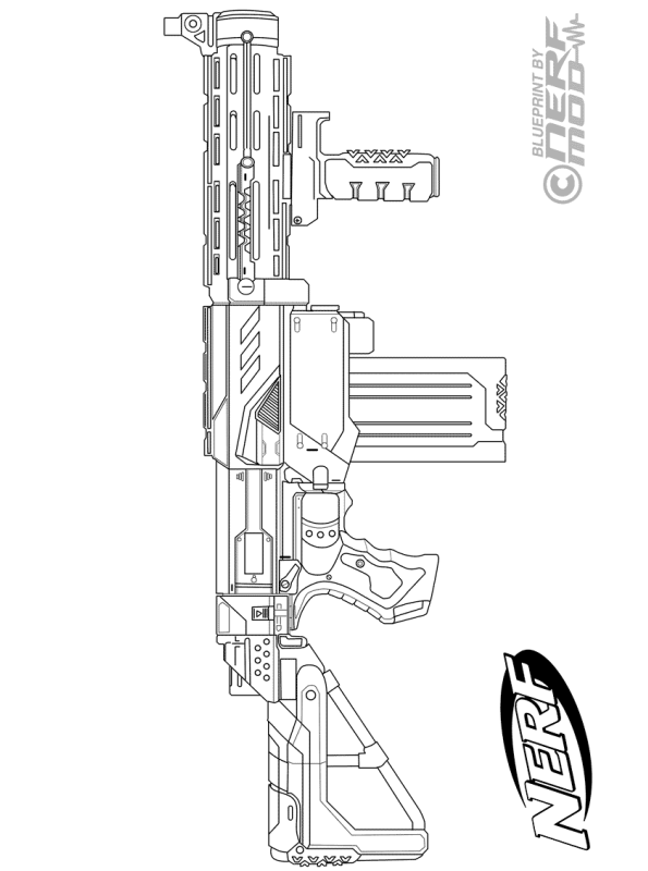 Coloring page Nerf Blasters NERF Logo