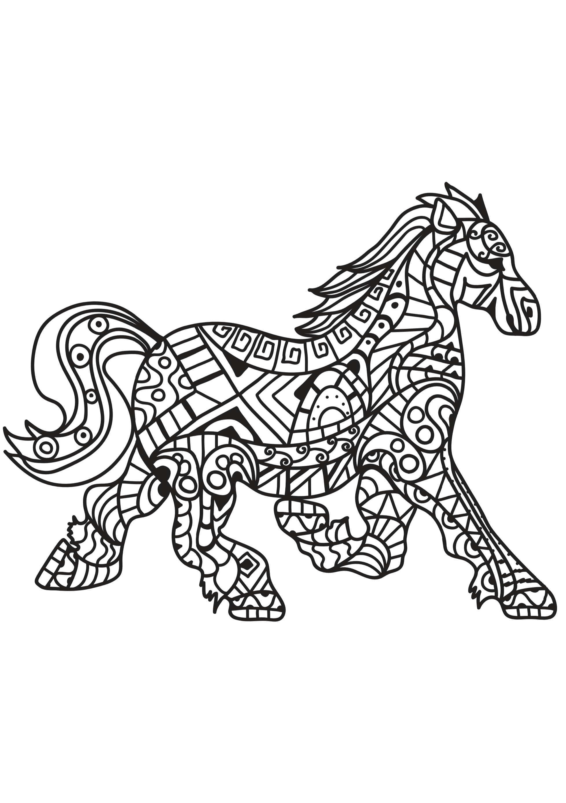 Kids-n-fun.com | Coloring page Horses mosaic Horses mosaic
