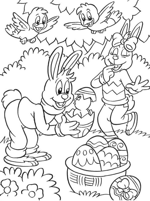 Kids-n-fun.com | Create personal coloring page of Easter coloring page