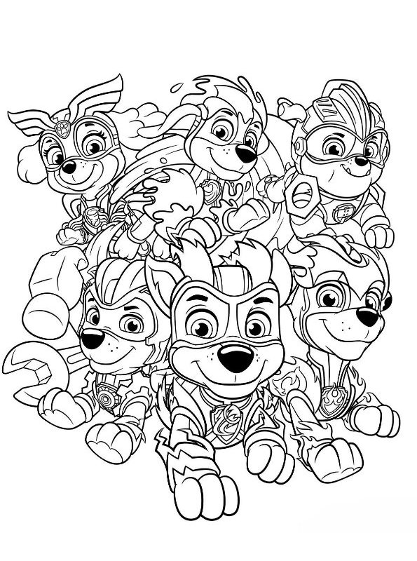Kids-n-fun.com | Coloring page Paw Patrol Mighty Pups Charged Up