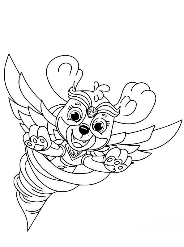 PAW Patrol Mighty Pups Skye Coloring Page for Girls - Get Coloring Pages