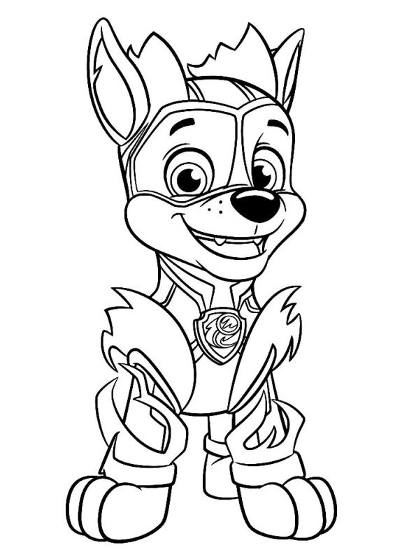Kids n fun Coloring Page Paw Patrol Mighty Pups Mighty Pups Chase
