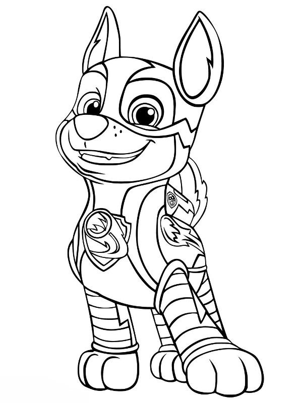 | Coloring page Paw Patrol Mighty Pups Paw Patrol Chase