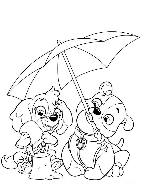 Kids-n-fun.com | Coloring page Paw Patrol Mighty Pups Rubble Skye