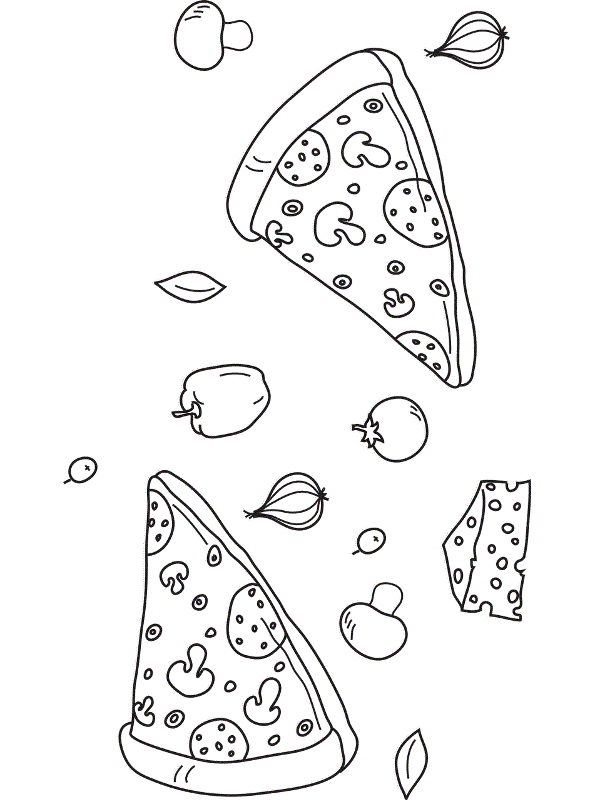Coloring page Pizza pizza points