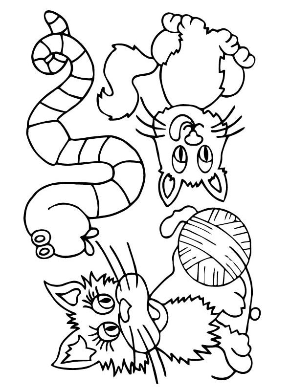Kidsnfuncom 68 coloring pages of Cats and dogs
