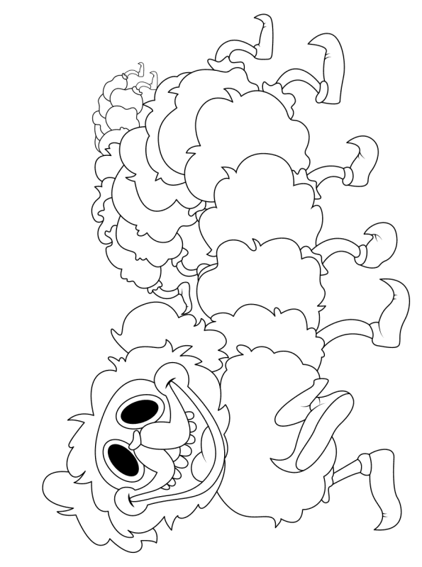 Coloring page Poppy Playtime PJ Pug a Pillar