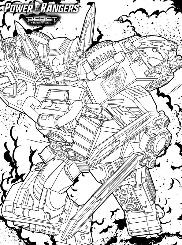 Kids-n-fun.com | Coloring page Power Rangers Beast Morphers Racer Zord