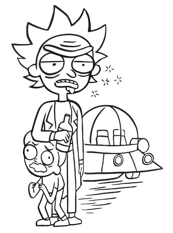 Kids-n-fun.com | Create personal coloring page of Rick and ...