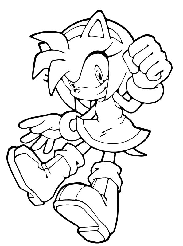 Coloring page Sonic Sonic Amy Rose