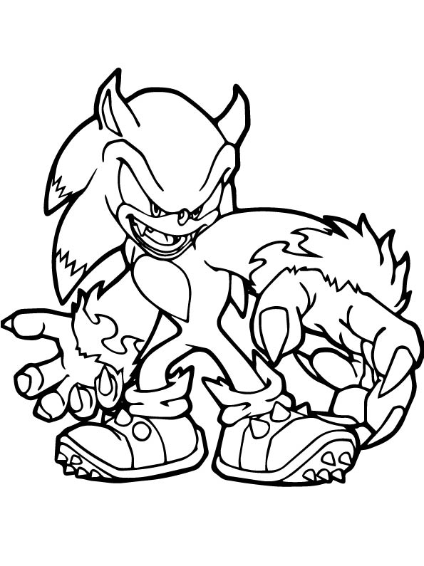 Coloring page Sonic Shadow the Hedgehog