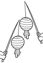 coloring page lampions