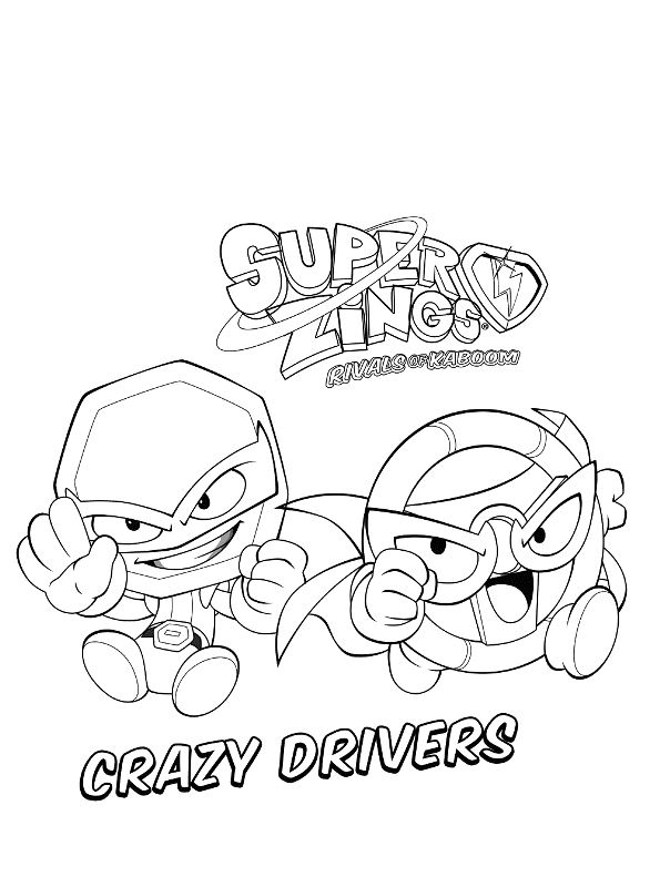 Coloring page Superzings crazy drivers