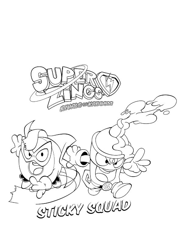 Kids n fun.com   Coloring page Superzings sticky squad